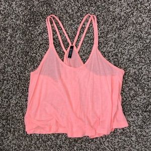 coral flowy tank top